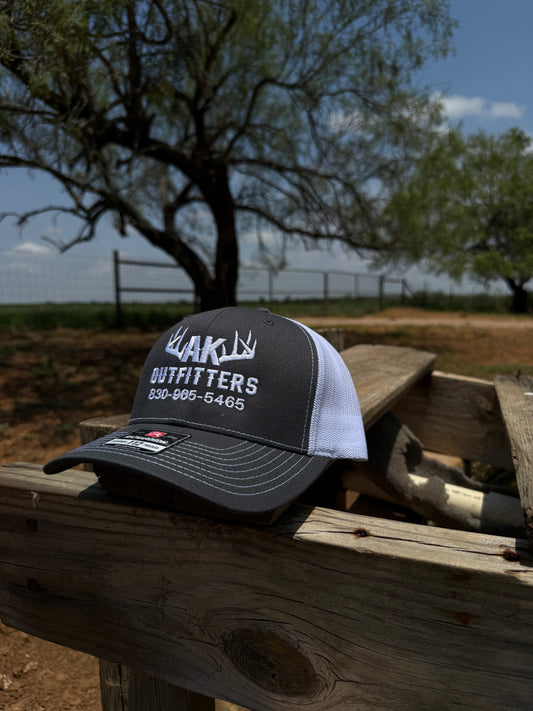 AK Outfitters Hat - Charcoal / White